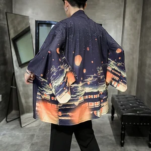 Haori японское кимоно юката, мужская рубашка Obi Yukata Samurai Kimonos каратэ, азиатская уличная одежда, Традиционная японская одежда FF2684