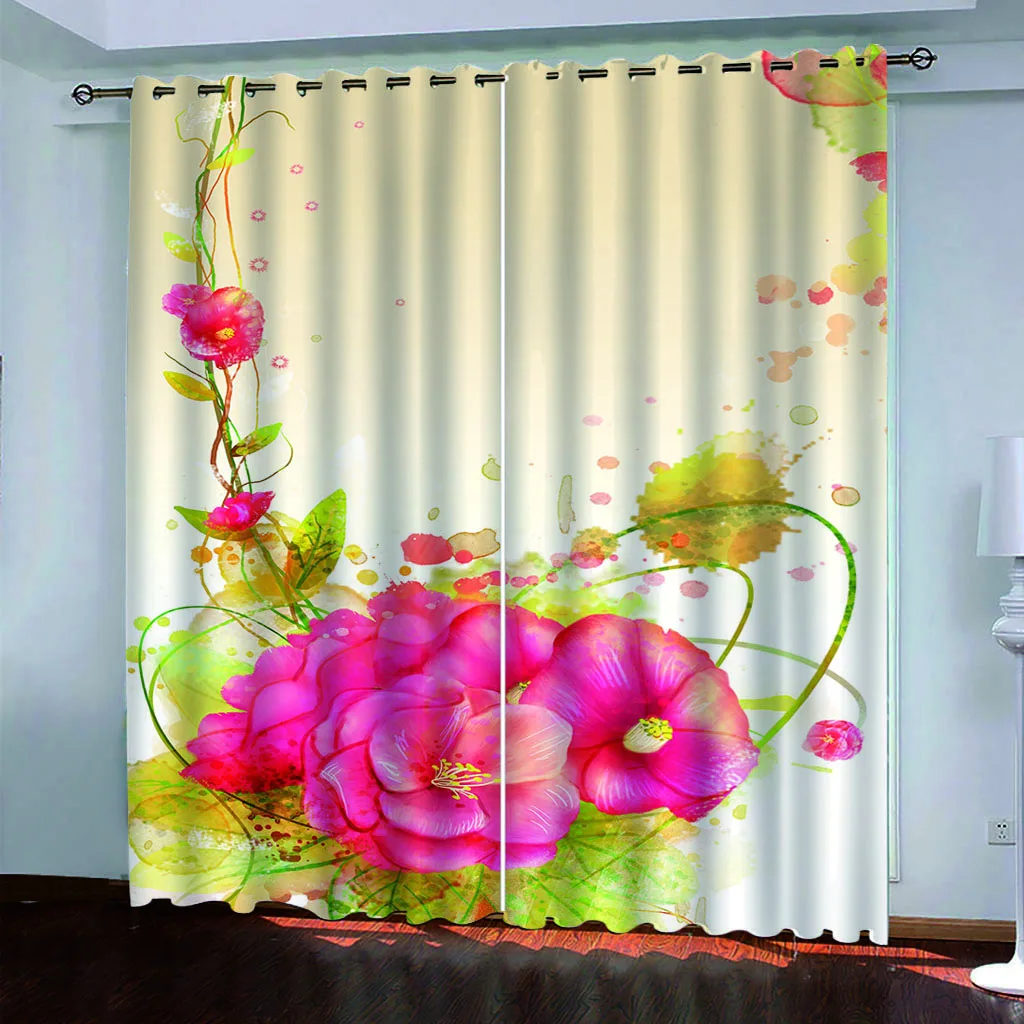 

Новинка 3D затемненная занавеска s цветы cortina гостиная спальня занавеска украшение для дома занавеска s на окна