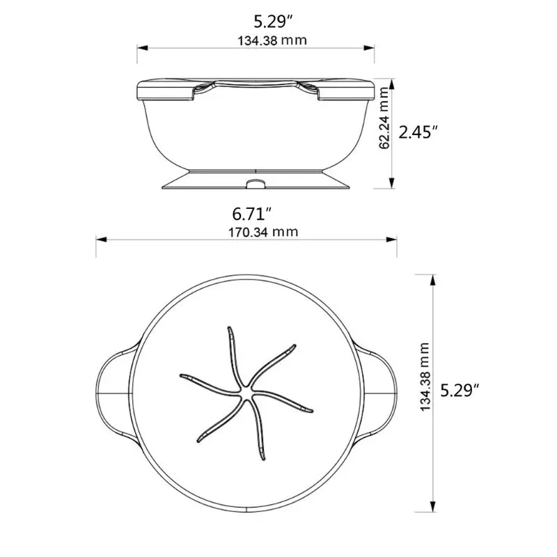 

Baby Snacks Bowl Children Kids Food Storage Dishes Anti Spill Baby Feeding Plate with Suction Cup Tableware Baby Feeding Stuff