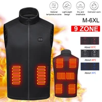 new 9 areas heated vest dual control 3 temperature usb heated jacket thermal clothing hunting vest winter heating jacket m 6xl