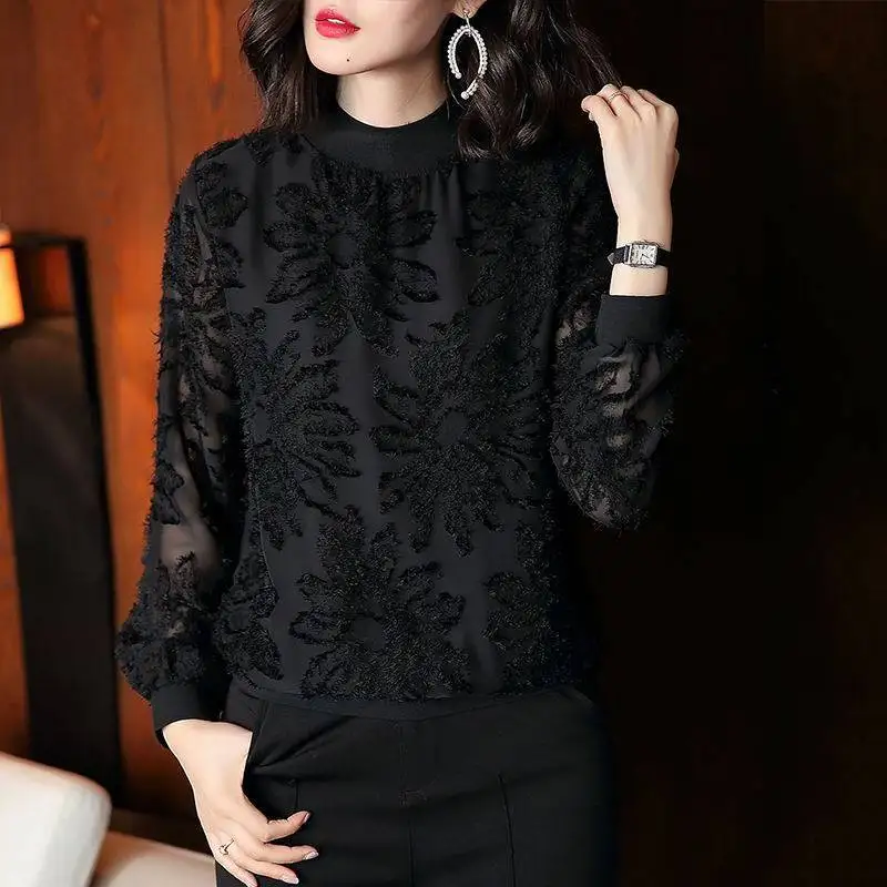 Новинка Весна 2022 модная Маленькая женская рубашка в иностранном стиле Черная
