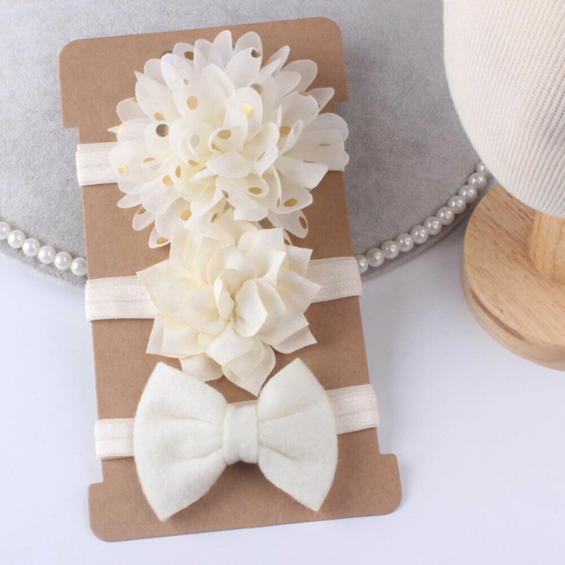 

3Pcs/set Baby Accessories Baby Girls Boys Headbands Toddler Hair Band Solid Newborn Bow Headwear Photo Props Kids Gifts