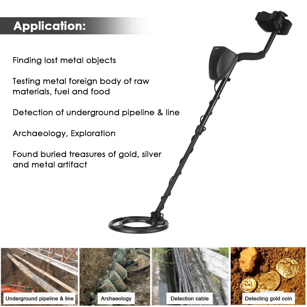 KKmoon MD3030 Professional Underground Metal Detector Underwater Gold Digger Treasure Hunter with Adjustable Search Coil | Инструменты