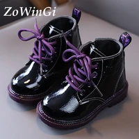size 21 30 kids martin boots children casual shoes boys short boots girls soft antislip boots pu leather waterproof shoes