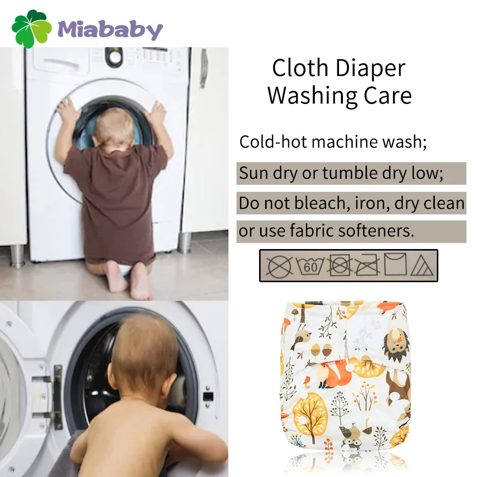 Miababy-pa&ntilde;al de tela con bolsillos, impermeable y transpirable, para beb&eacute; de 3-15 kg, Hook & Loop OS-5