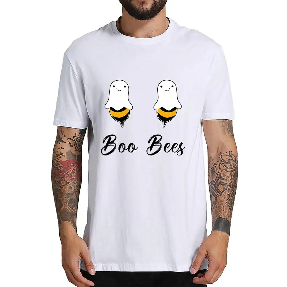 Boo Bees/костюм на Хеллоуин для пар забавные вечерние мужские футболки в винтажном стиле футболка из хлопка для родителей и детей высокого качества