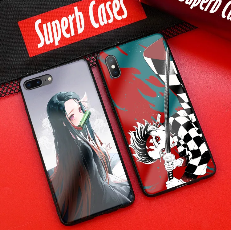 Demon Slayer Kimetsu no Yaiba мягкий силиконовый чехол из закаленного стекла для телефона Apple