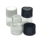 Маленькая прозрачная стеклянная бутылка для парфюма с эфирным маслом без отверстия, 100 шт., 1 мл