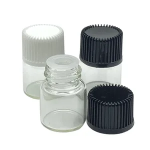 Маленькая прозрачная стеклянная бутылка для парфюма с эфирным маслом без отверстия, 100 шт., 1 мл