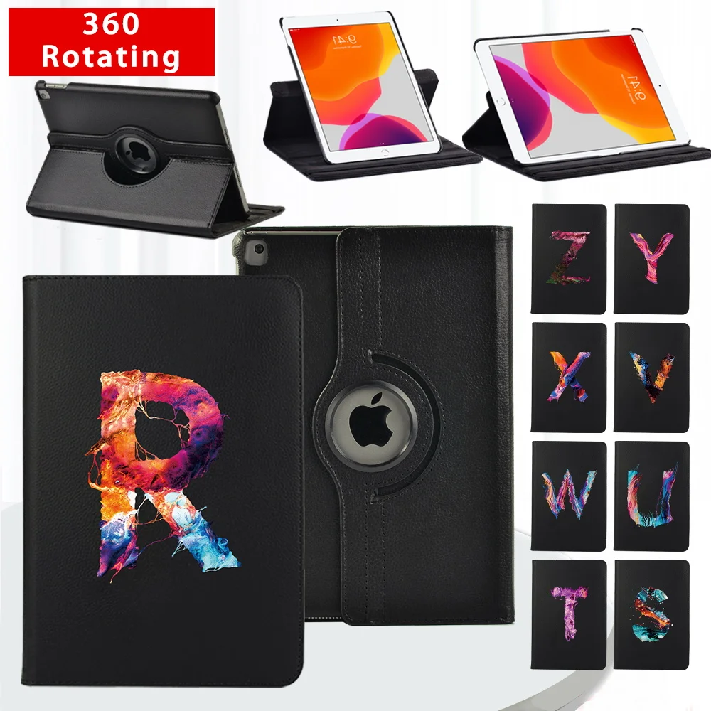 

For Apple Ipad 2 3 4/Mini 4 5 360 Degrees Rotating Tablet Case for IPad (5th Gen/6th Gen/7th Gen/8th Gen) with Painting Letter