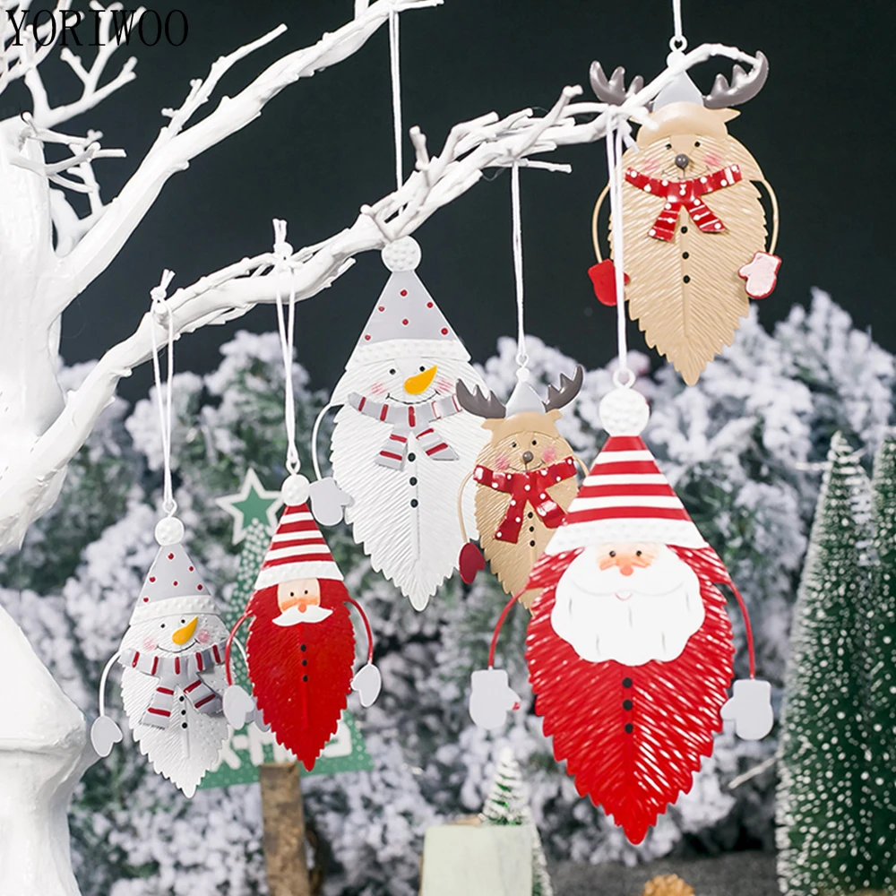 YORIWOO Санта Клаус Рождественский Железный орнамент подвеска веселая
