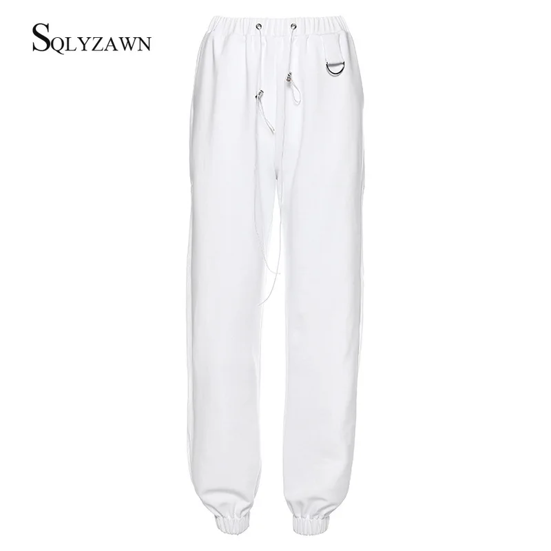 

Harajuku Joggers Mesh Patchwork SweatPants Women Trousers High Waist Drawstring Pants Streetwear Korean Casual Pant Femme Summer