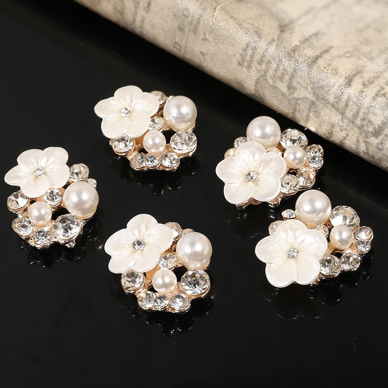 Новинка 50 шт. пуговицы стразы из смолы в форме цветка для самостоятельного