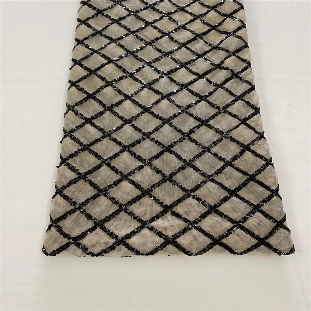 

High Quality African Sequins Lace Fabric Newest French Net Embroidered Tulle Laces Fabric For Wedding Party JY140-281