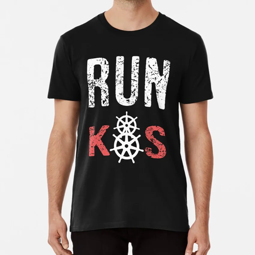 Черный RUN k8s T shirt k8s kubernetes docker devops helm golang coderman linux unix admin - Цвет: Черный