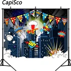 Capisco фон для фотосъемки с изображением супергероев городских пейзажей