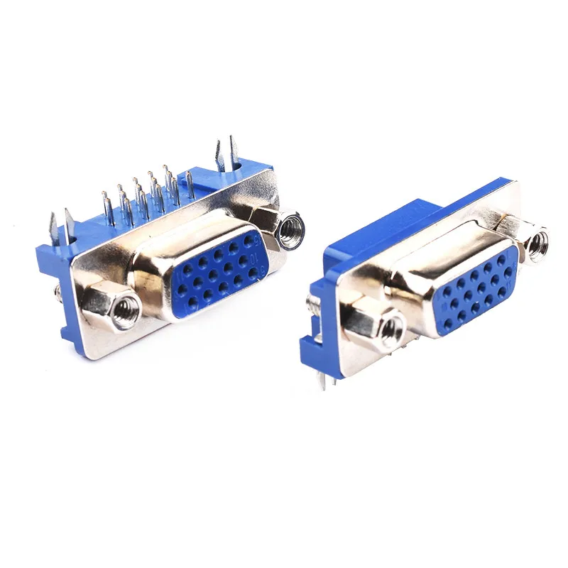 10 шт./лот DB15 DR15 VGA розетка адаптер 3 ряда синий параллельный порт 15 Pin D Sub Way PCB 90
