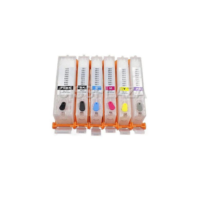 6pcs cartridges CISSPLAZA PGI 480 CLI 481 PGI-480 CLI-481 PGI480 481 перезаправляемый картридж для hp Canon принтерам PIXMA TR7540 TR8540 TS8140 TS6140 TS9140 - Цвет: 6pcs cartridges