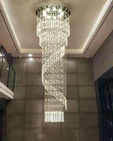 modern k9 crystal chandelier long staircase lights crystal light spiral ladder luxury crystal hanging fixtures crystal chandelie