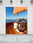 Ktonsdci летний фон деревянный парусник спокойное море Виниловый фон для фотосъемки реквизит для фотостудии