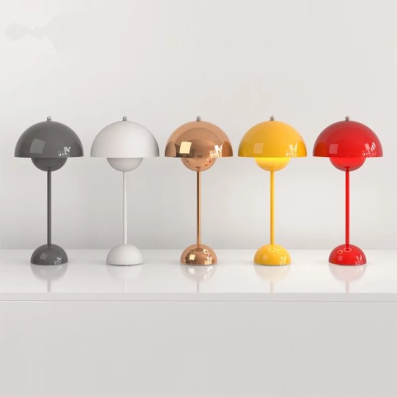 

Modern Bedroom Table Lamp Verner Panton Flowerpot Table Light E27 Reading Bedside Desk Lamp for Home Decor Lighting Luminaire