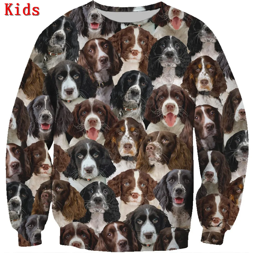 You Will Have A Bunch Of Flat French Bulldogs 3D printed Hoodies Boy Girl Long Sleeve Shirts Kids Funny Animal Sweatshirt