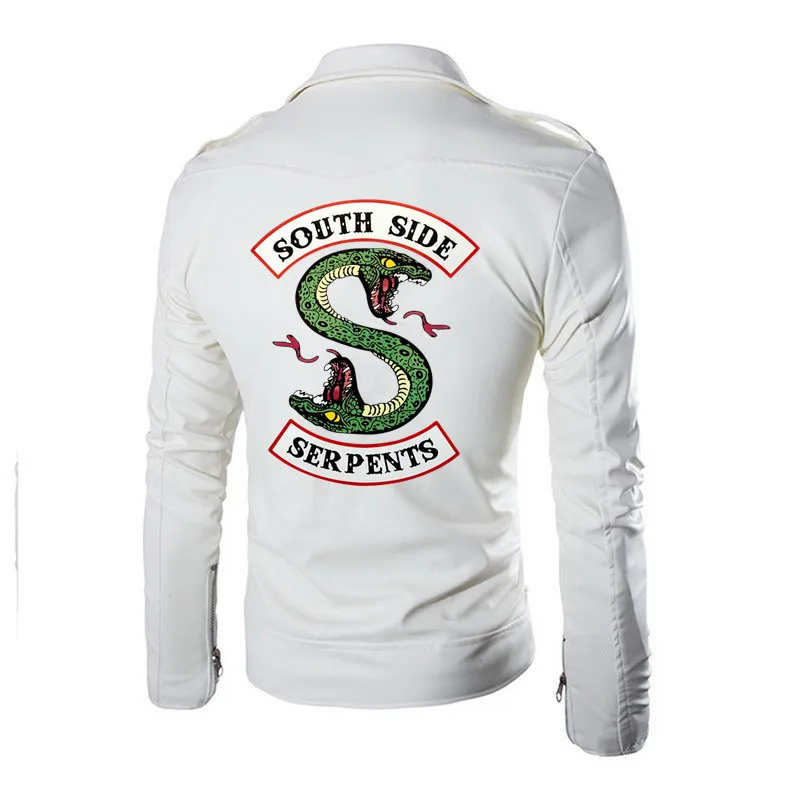 Мужская кожаная мотоциклетная куртка Viper мужское кожаное пальто Riverdale TV крутая на