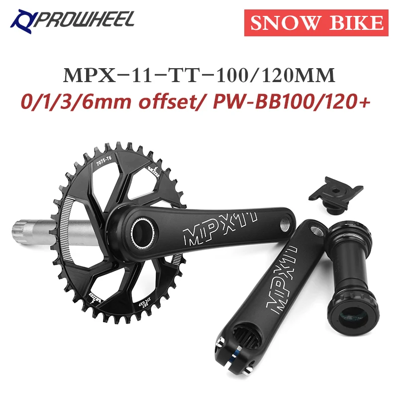 PROWHEEL e-Bike Crankset 170mm Fat Bicycle Chainring 28/30/32/34/36/38/40/42T Narrow Wide Chainwheel Snow Bike Crown for SRAM