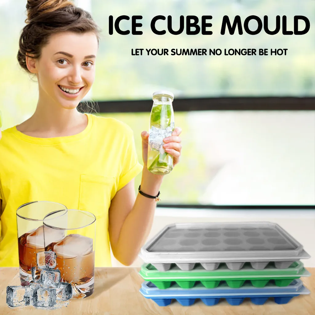24 лоток для льда с крышкой форма напитков в морозильной камере из мягкого