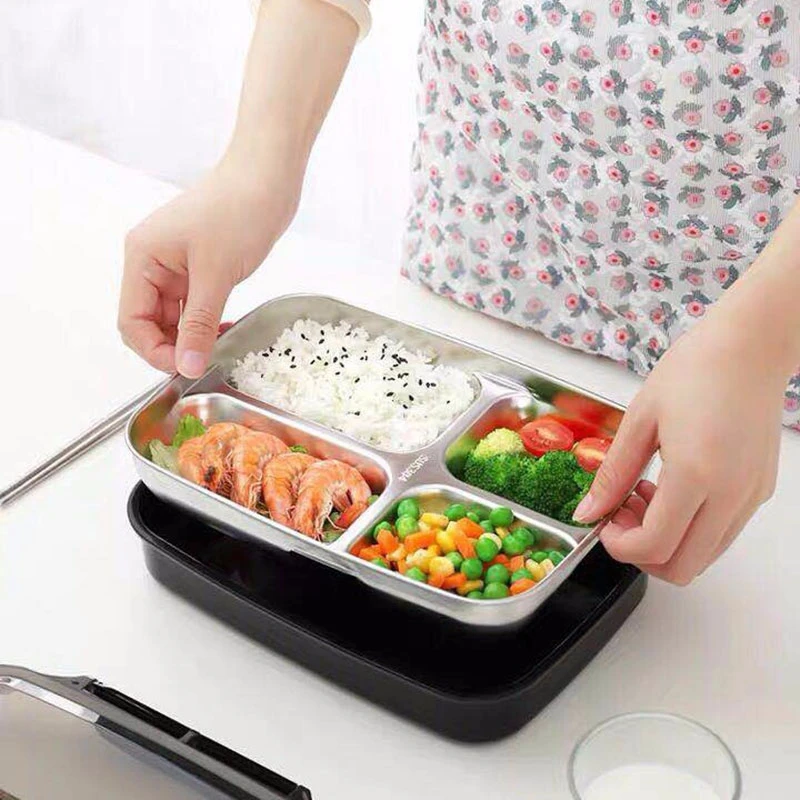 Quality Stainless Steel Lunch Box Containers With Compartments Portable Sealed Leakproof Bento Food Container Tableware | Дом и сад