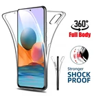 Защитный чехол с полным покрытием на 360 градусов для Xiaomi Redmi Redmy Note 10 Note10 Pro Not 10S, Прозрачный мягкий силиконовый ударопрочный чехол из ТПУ