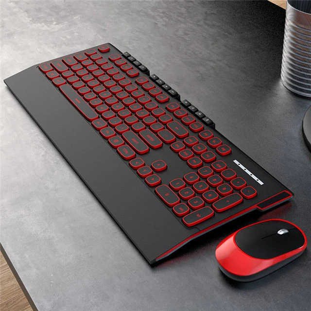 Red 2,4G Беспроводная игровая клавиатура, мышь, комбинированная Бесшумная клавиатура, оптическая мышь для Macbook, lenovo, Dell, hp, Asus, ноутбука, компьютера - Цвет: Red