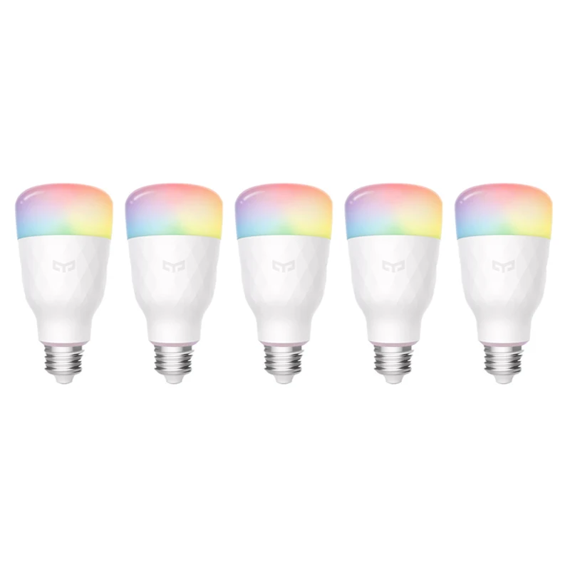 5 Pieces Новейший Xiao mi Yee светильник RGB светодиодный умная лампа 1S RGB E27 8,5 Вт 800 люменов умный WiFi светильник mi Home Apple Homekit пульт дистанционного управления - Цвет: 5 Pieces
