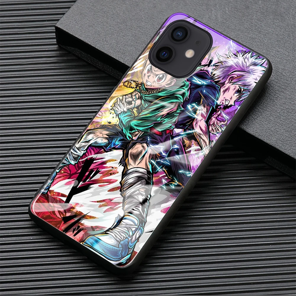Чехол из закаленного стекла HUNTER X GON Killua Zoldyck fundas для iphone 6 6s 7 8 plus x xs max xr 11 12 13 pro mini
