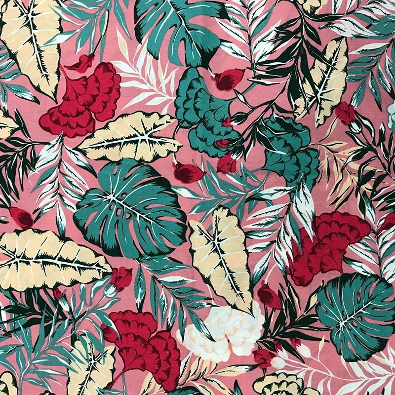 Гавайский пляж растения цветочный принт хлопок Поплин Ткань одежда рубашка юбка