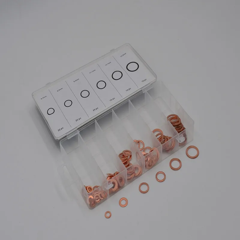 110 шт. различные размеры плоская медная шайба масляное кольцо автомобильная