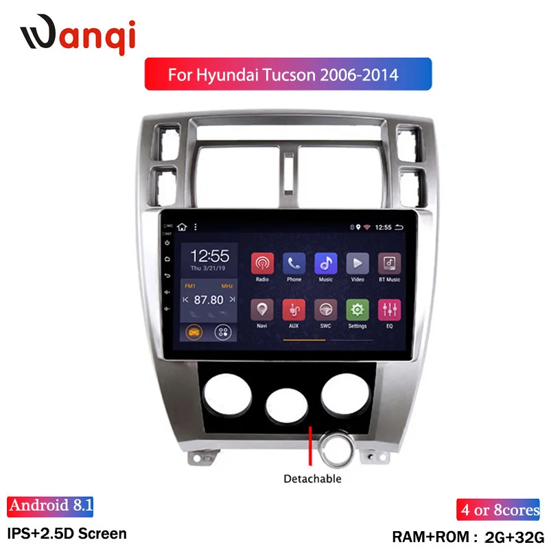 Wan qi2G RAM 32G ROM 10 1 дюймов Android 8 GPS навигация для 2006 2014 Hyundai Tucson автомобильный