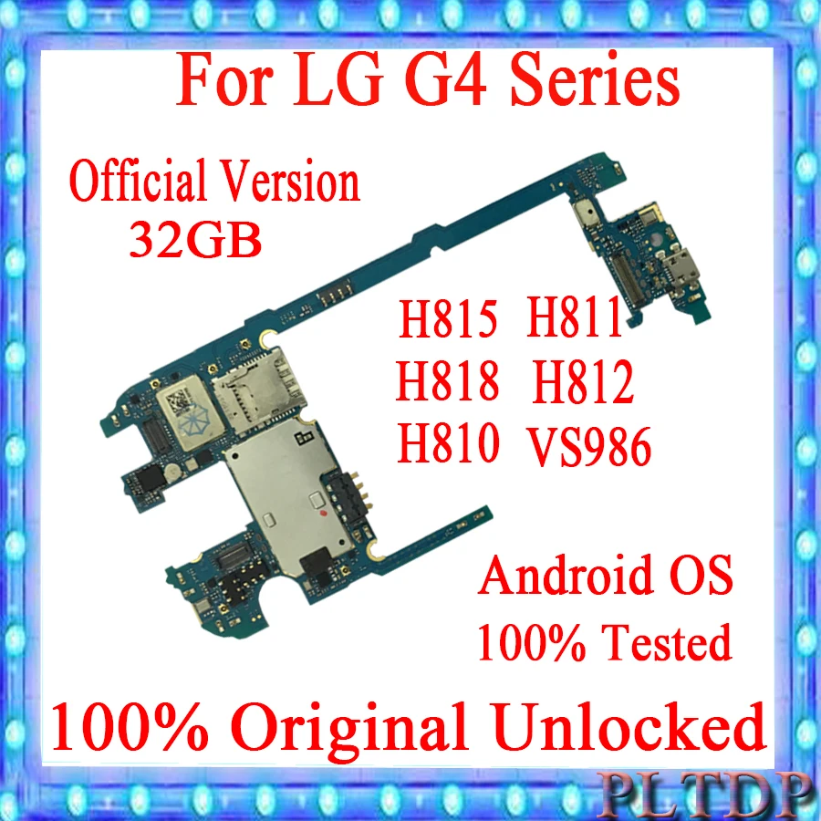

100% оригинальная материнская плата для LG G4 H815 H811 H810 H812 VS986 H818 32 Гб логическая плата полностью разблокирована с полными чипами и системой Android