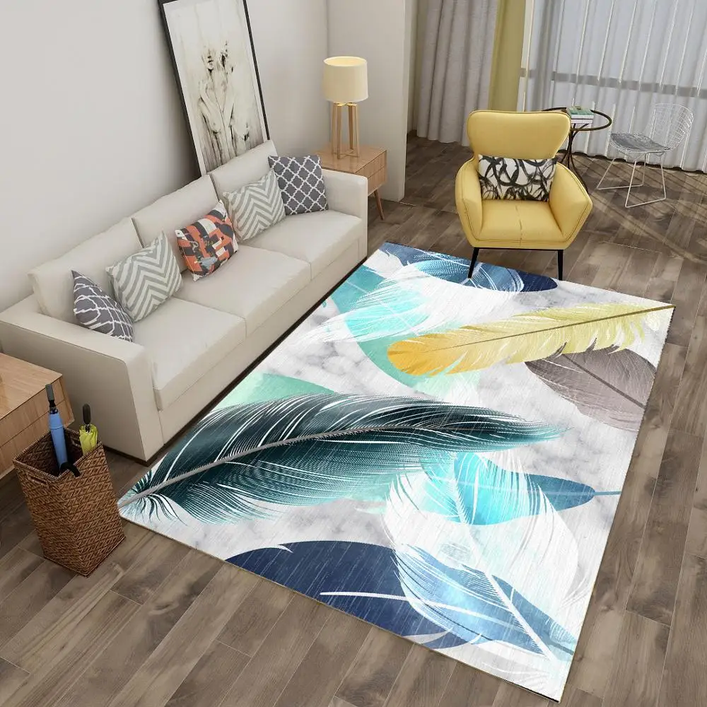 

Carpet Floor Mats Living Room Home Big Feather Carpet Hotel Carpet Bedroom Bedside Mat for Children Playing Rugs for Bedroom