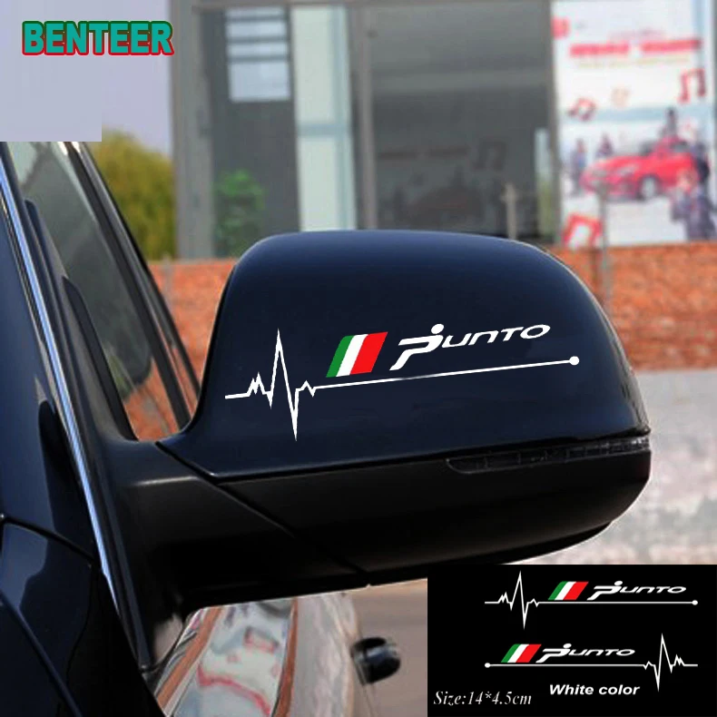 2 шт. автомобиля зеркало заднего вида Зеркальная Наклейка для fiat punto|Наклейки на
