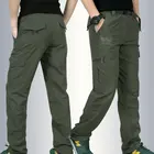 Летние быстросохнущие походные брюки мужские спортивные уличные карманы для рыбалки езды кемпинга отдыха тонкие брюки-карго большого размера