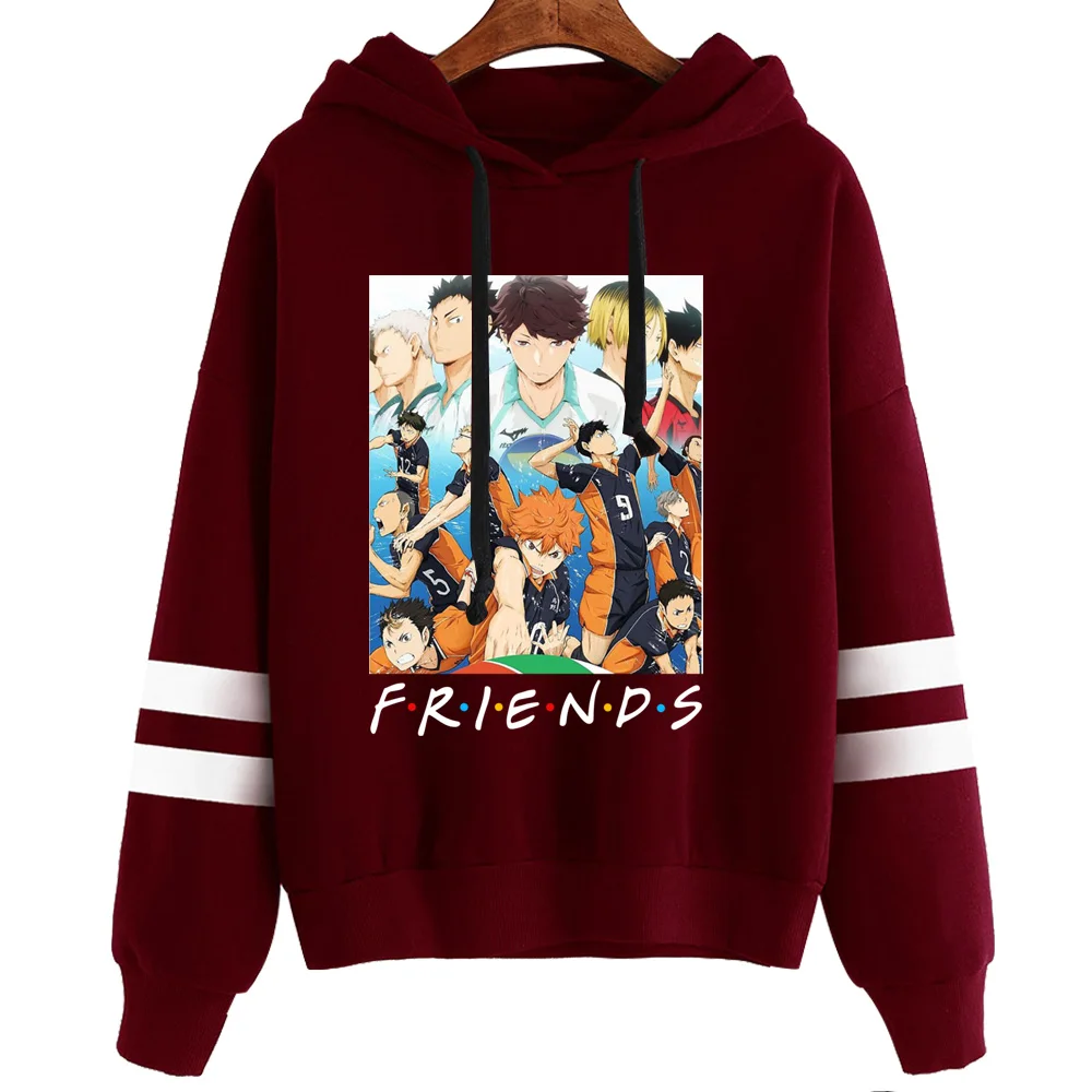 Japan Anime Haikyuu Print Men Hoodies Sweatshirt Karasuno Fly High Friends Streetwear Pullover Hoody