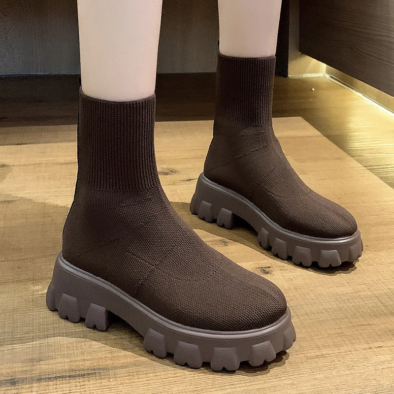 

Ботильоны женские, на платформе, с сеткой, на толстой нескользящей подошве