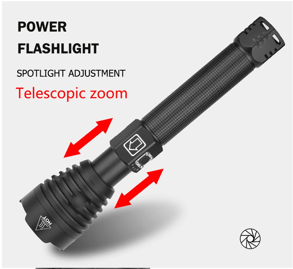 Самый мощный XHP90 Новое поступление светодиодный фонарик с usb зумом 18650 26650 USB Перезаряжаемый Аккумулятор VS XHP70/P50 походный фонарь
