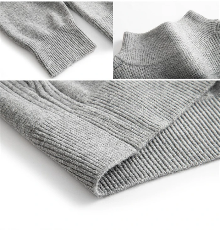 Зима мужской теплый шерстяной свитер бизнес мода Slim Fit Толстая водолазка свитер на молнии мужской бренд пуловер Одежда
