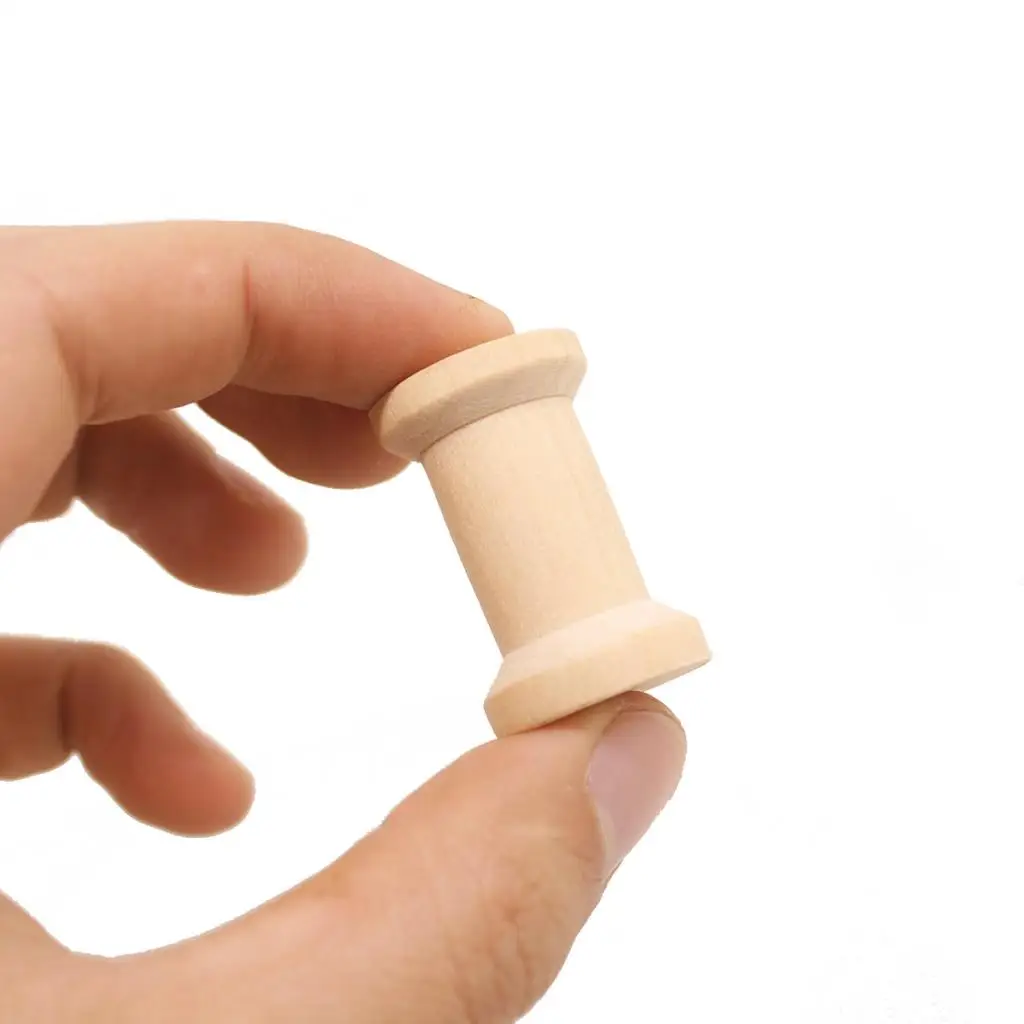 10 штук деревянные катушки необработанные бобины набор для рукоделия детские