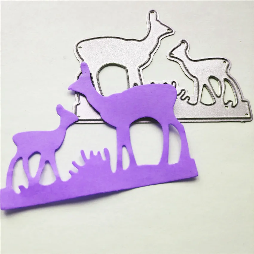 Мама олень и ребенок режущие Формы Рождественские металлические штампы