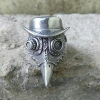 eyhimd gothic mens plague doctor ring 316l stainless steel skull rings punk rock party ring satanic jewelry gifts