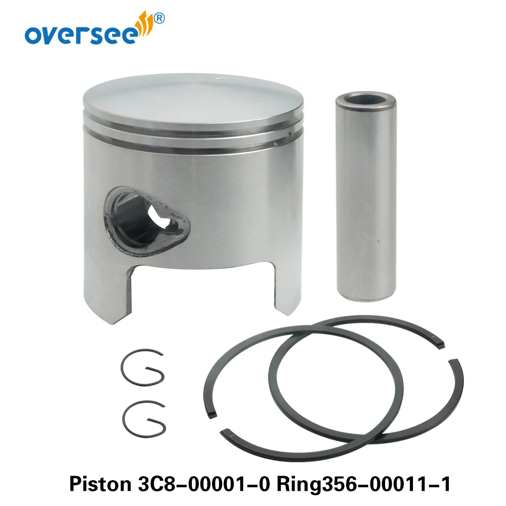 3C8-00001 STD Piston Set With Ring For Toahtsu Outboard Motor 2T M40D 40HP Mercury Mariner 3Cyl 779-9615 2