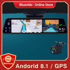 Bluavido 12 дюймов Автомобильное зеркало заднего вида 4G ADAS Android GPS Navi DVR 3 в 1 HD 1080P видеорегистратор для вождения двойная камера